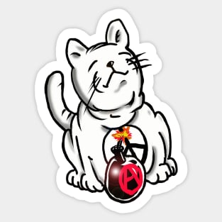 White Cat of Doom Sticker